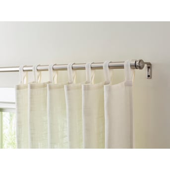 allen + roth 84-in Ivory Light Filtering Tie Top Single Curtain Panel - $20