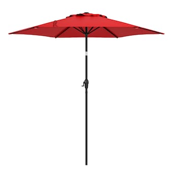 Style Selections 7.5-ft Red Push-button Tilt Market Patio Umbrella - $30