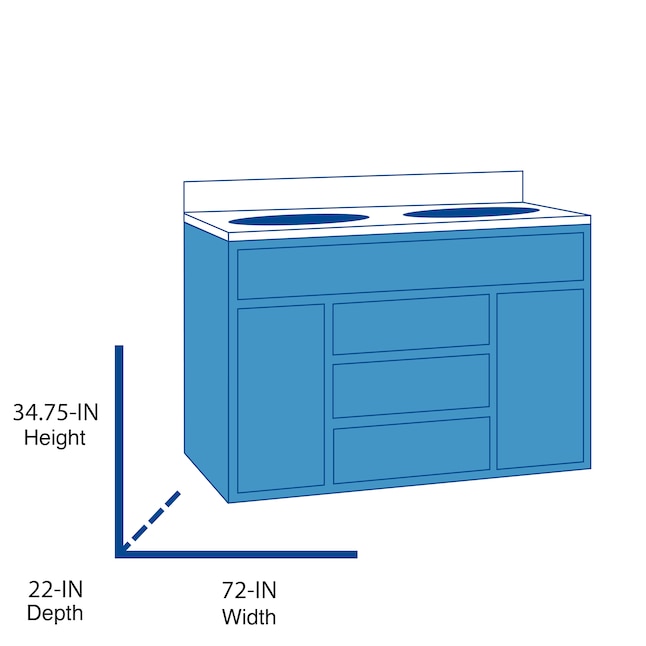 Origin 21 Beecham 72-in White Undermount Double Sink Bathroom Vanity (No Top) - $400