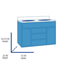 Origin 21 Beecham 72-in White Undermount Double Sink Bathroom Vanity (No Top) - $400