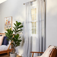 allen + roth 84-in Navy Light Filtering Rod Pocket Single Curtain Panel - $15