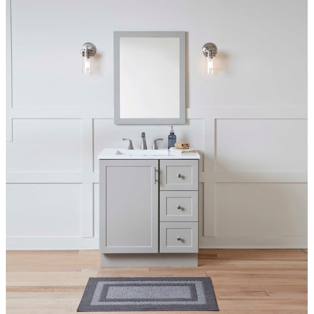 Style Selections Davies 30-in Gray Single Sink Bathroom Vanity with Marble Top - $180