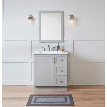 Davies 30-in Gray Single Sink Bathroom Vanity with Top (Mirror Included) - $185
