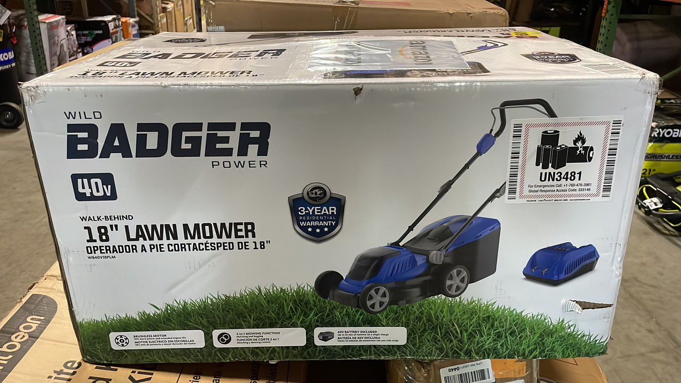 Lawn Mower 40V Brushless 18' Cordless, 5 Cutting Electric Lawn Mower - $140