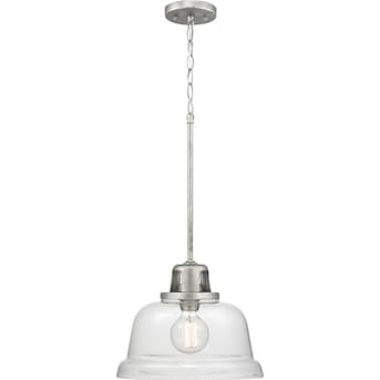Progress Lighting Embellish Galvanized Coastal Clear Glass Bell Led Pendant Light - $55