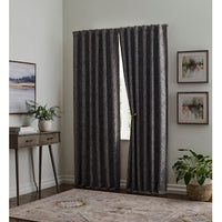 allen + roth 84-in Grey Blackout Thermal Lined Back Tab Single Curtain Panel - $20