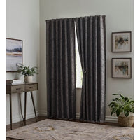 allen + roth 84-in Grey Blackout Thermal Lined Back Tab Single Curtain Panel - $15