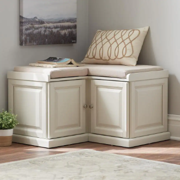 Home Decorators Collection Walker Off-White Corner Storage Bench (2 Boxes) - $250