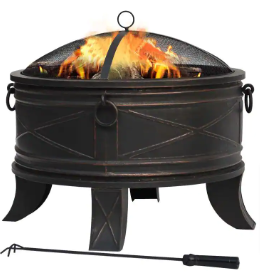 Hampton Bay Quadripod 26 in. Round Fire Pit - $90