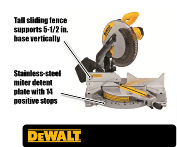 DEWALT 15 Amp Corded 12 in. Single Bevel Compound Miter Saw - $170