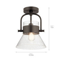 Kichler Aldean 1-Light 10-in Olde Bronze Semi-Flush mount light - $55