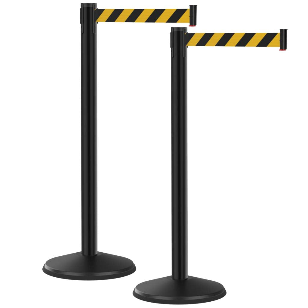 Retractable Belt Barrier 2pk, 40” Tall Crowd Control Stanchion Post - $70