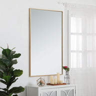 Elegant Decor Metal Frame Rectangle Mirror 30 inch in Brass - $130