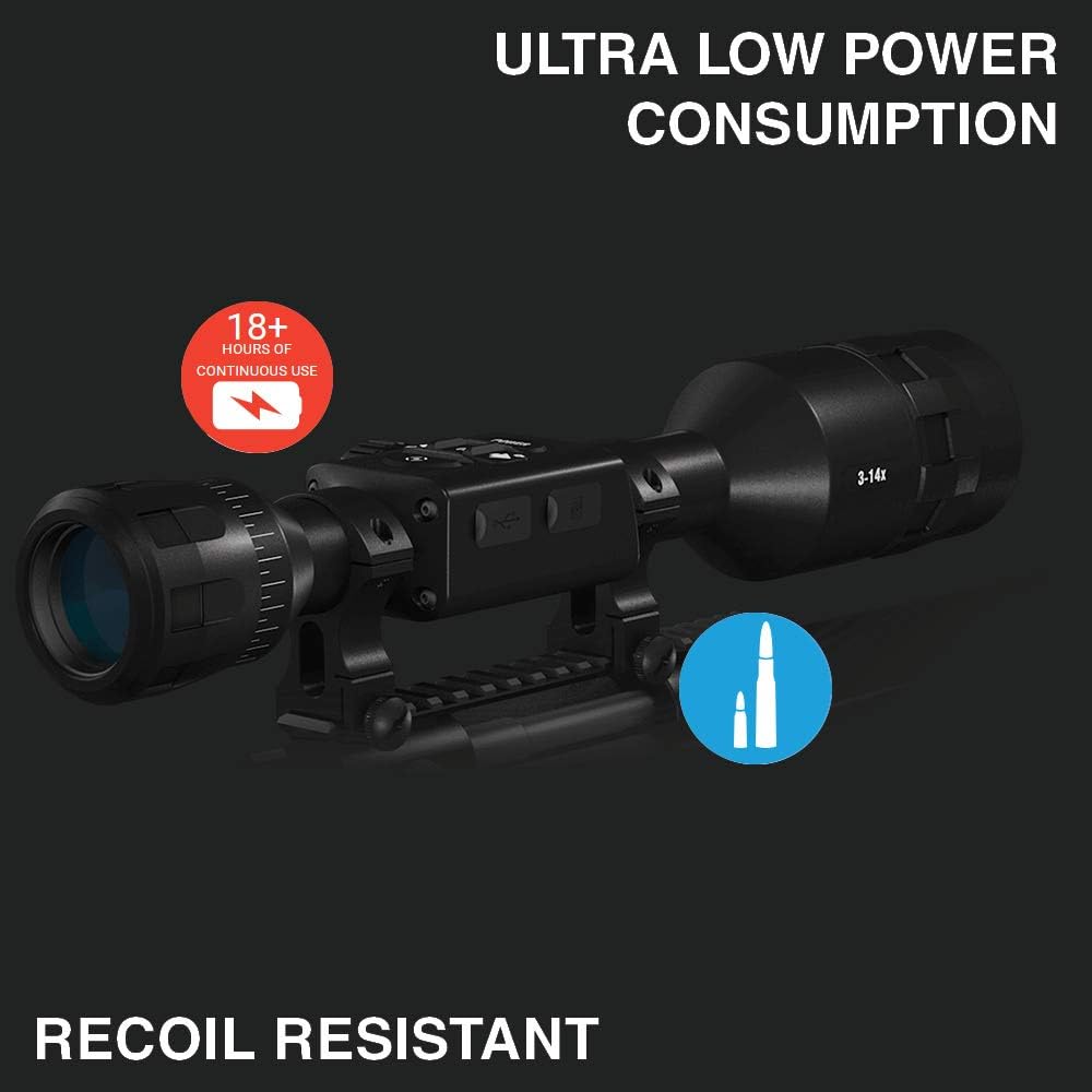 ATN3-14x X-Sight 4K Pro Digital Night Vision Riflescope (Matte Black) - $420