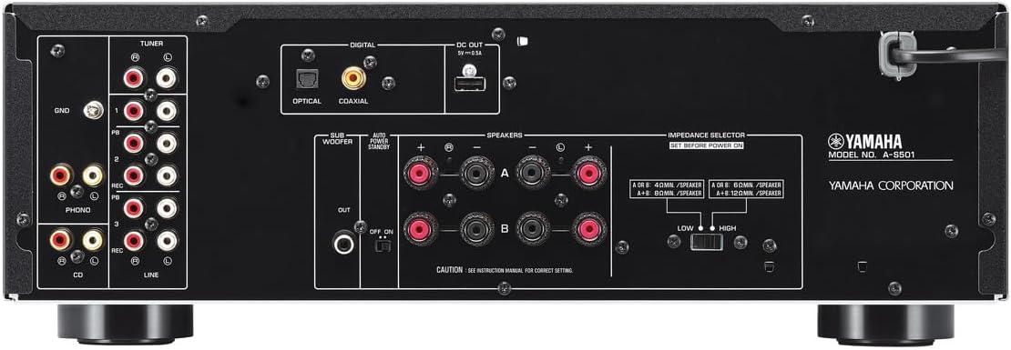 YAMAHA A-S501BL Natural Sound Integrated Stereo Amplifier (Black) - $360