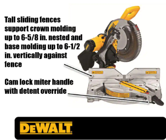 DEWALT 15 Amp Corded 12 in. Compound Double Bevel Miter Saw - $250
