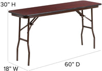 Flash Furniture Frankie 5-Foot Mahogany Melamine Laminate Folding Training Table - $50