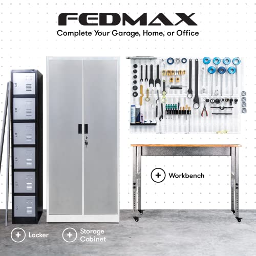 Fedmax Metal Garage Storage Cabinet - 71-inch Tall Large Steel Utility Locker - $100