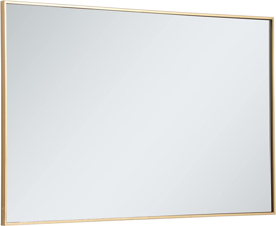 Elegant Decor Metal Frame Rectangle Mirror 30 inch in Brass - $130