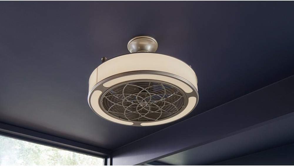Windara 22 in. LED Indoor/Covered Outdoor Brushed Nickel Ceiling Fan - $150