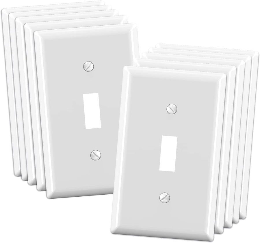 ELEGRP Toggle Light Switch Wall Plate, 1-Gang Standard Size Switch Covers, 10 Pack - $5