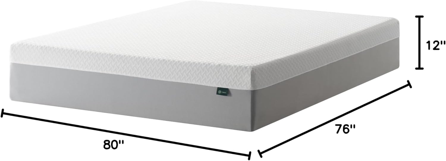 ZINUS 12 Inch Green Tea Essential Memory Foam Mattress [New Version], King - $190