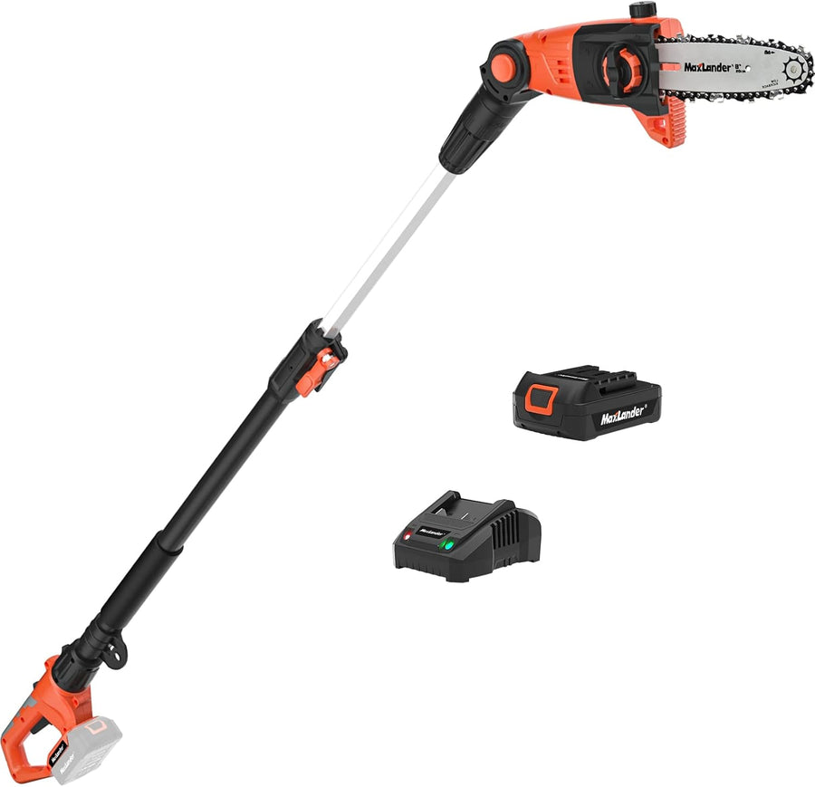 MAXLANDER 8 Inch Cordless Pole Saw, 20V Power Pole Chainsaw for Tree Trimming - $80