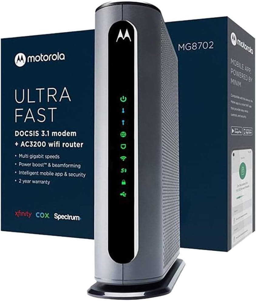 Motorola MG8702 | DOCSIS 3.1 Cable Modem + Wi-Fi Router - $180