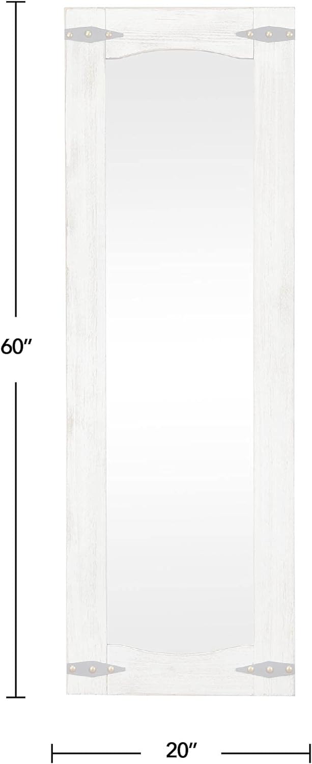 FirsTime & Co. Ivory Meredith Barn Door Standing Mirror Wood Frame, 20 x 1.5 x 60 in- $125