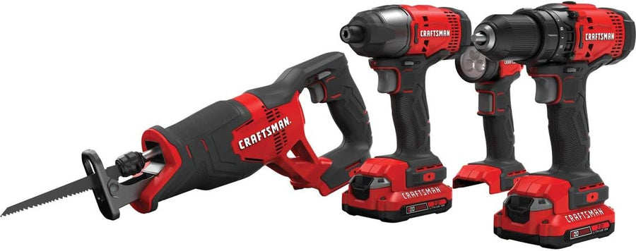 CRAFTSMAN CMCK400D2 20-Volt Max 4-Tool Power Tool Combo Kit - $115