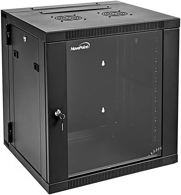 NavePoint 12U Server Cabinet with Hinged Back - 17.7” Deep, 12U Server Rack - $180