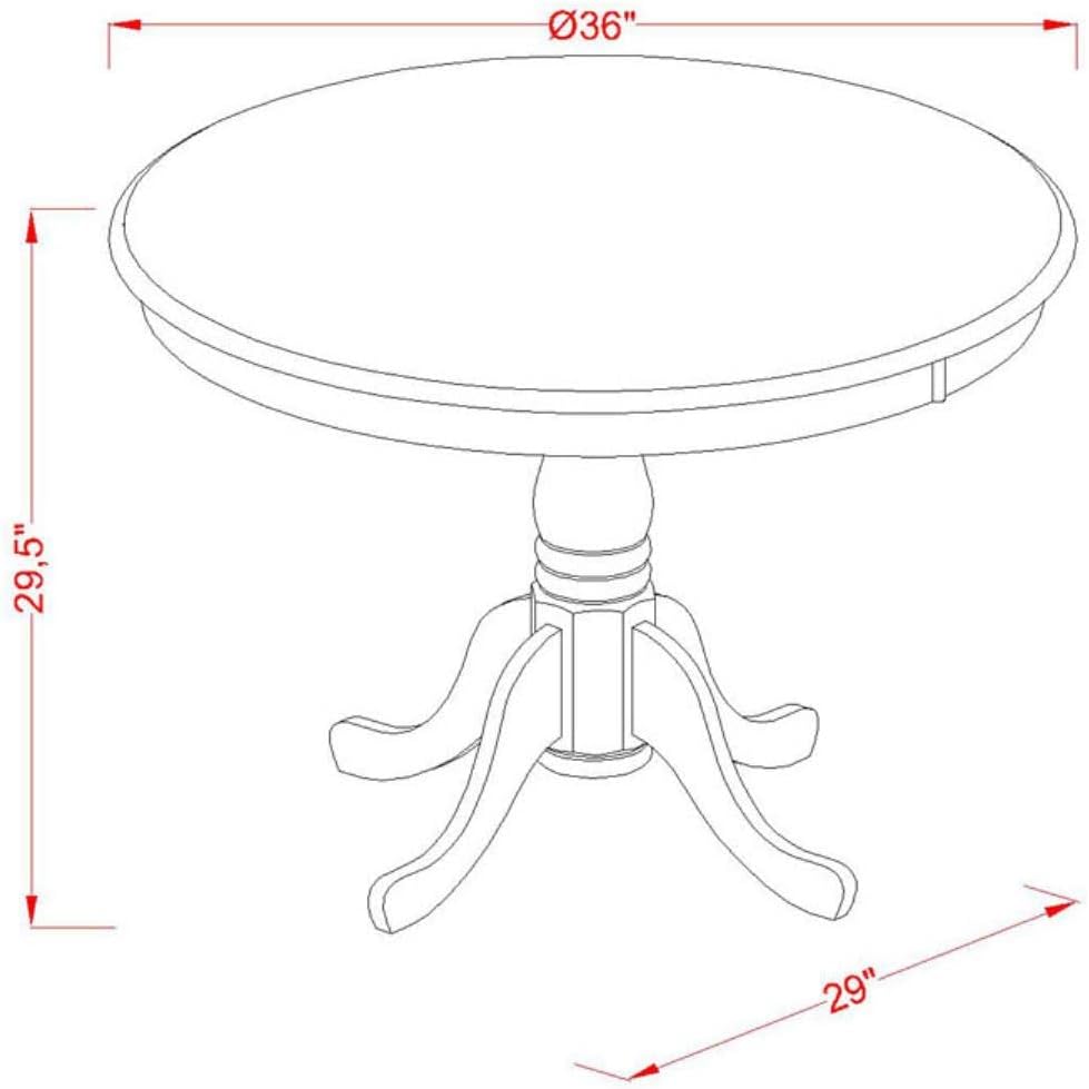 East West Furniture ANT-BLK-TP Antique Kitchen Dining Table, 36x36 Inch - $75