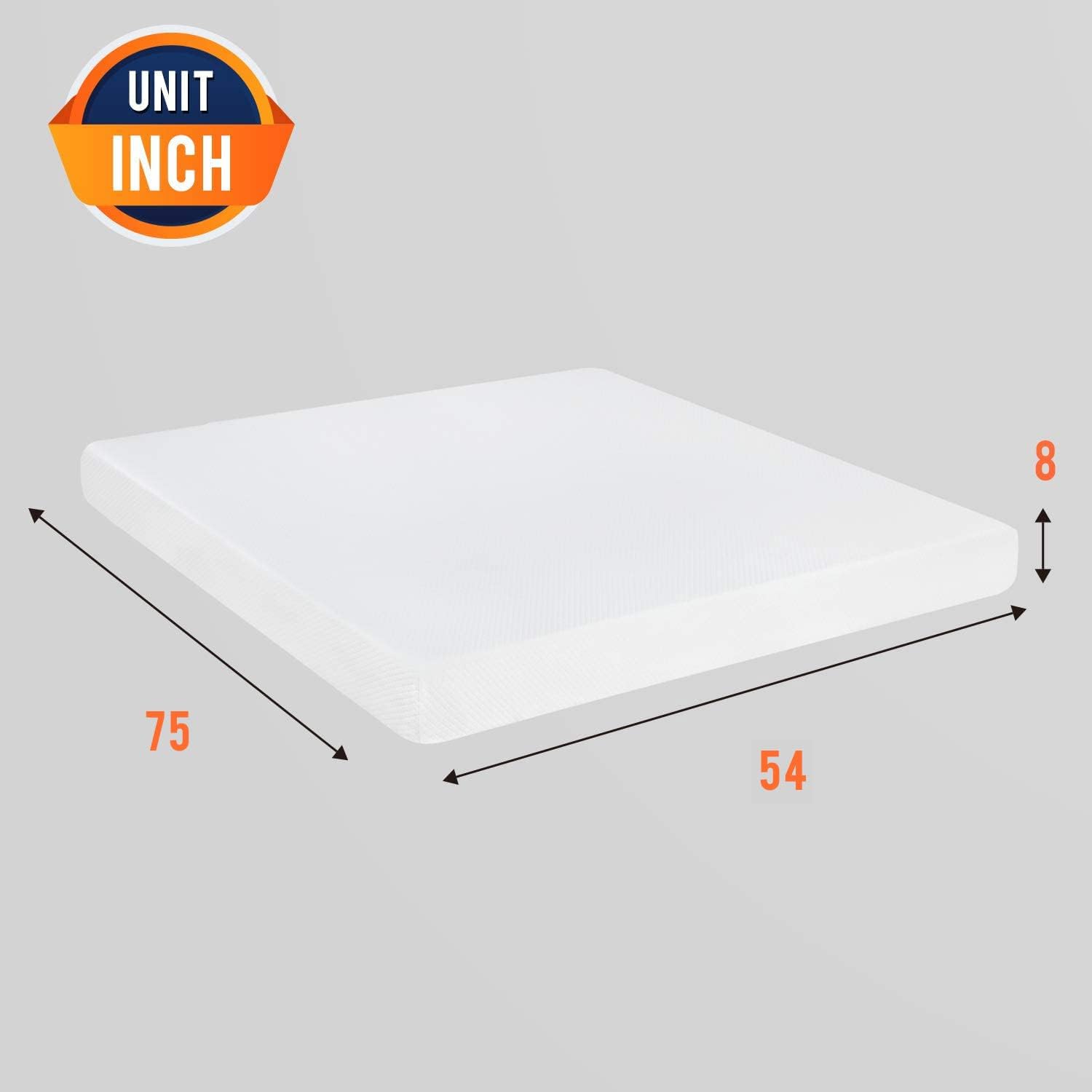 8 inch Gel Memory Foam Mattress for Cool Sleep & Pressure Relief - $175