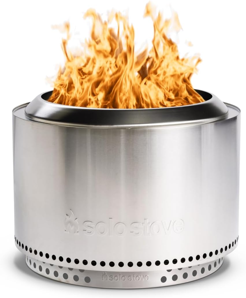 Solo Stove Yukon 2.0 + Stand, 27 Inch Smokeless Fire Pit – Portable Stainless Steel - $325