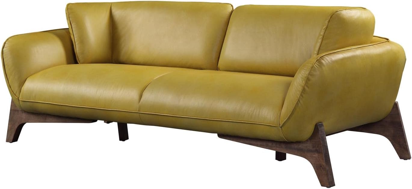 ACME Furniture Pesach Sofas, Mustard Leather - $1500