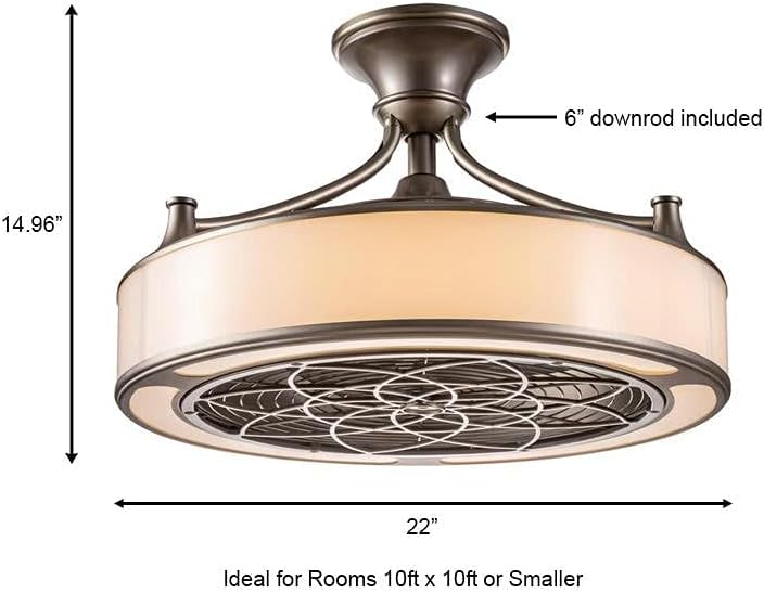 Windara 22 in. LED Indoor/Covered Outdoor Brushed Nickel Ceiling Fan - $150