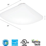 Lithonia Lighting 20-Inch Dimmable LED Square, 4000 Lumens, 120 Volts, 44 Watts - $40