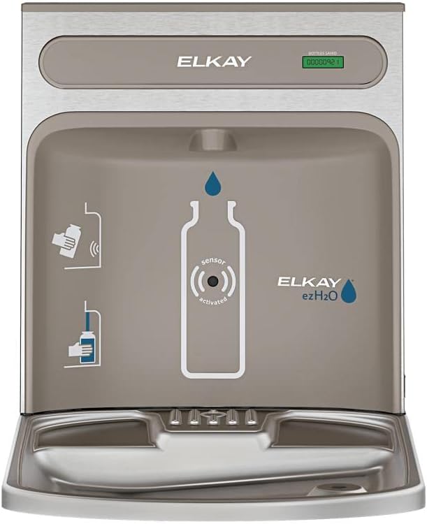 Elkay EZWSRK Bottle Filling Station, 18.81 x 17.88 x 3.56 inches, Stainless Steel-$385