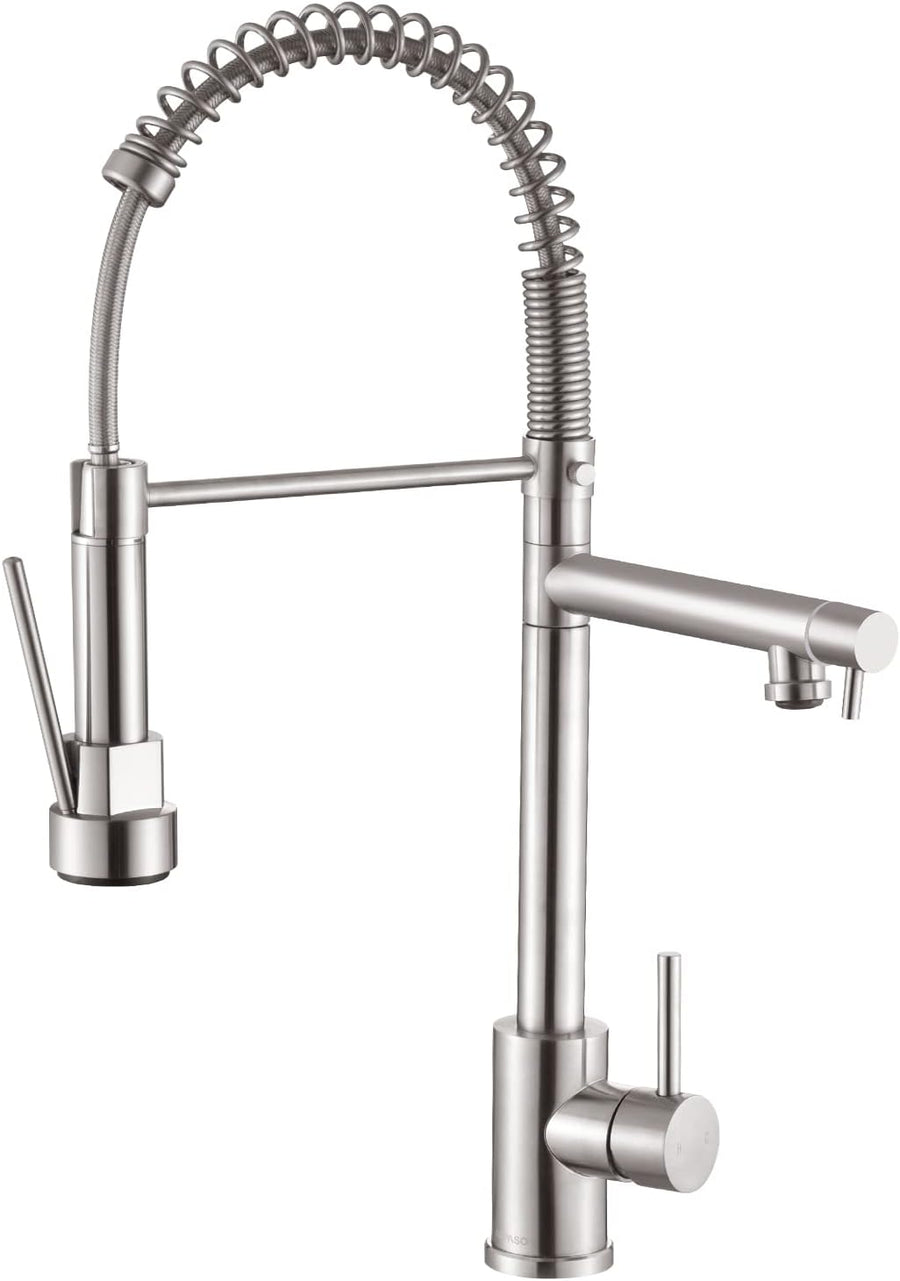 APPASO Kitchen Faucet with Pot Filler, Pre-Rinse High Arc Kitchen Sink Faucet - $35