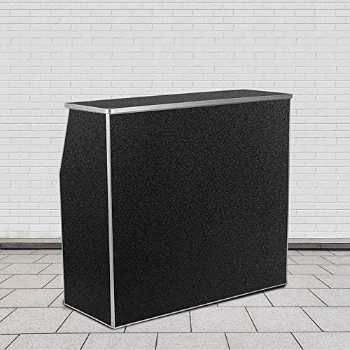 Flash Furniture Amara 4' Black Marble Laminate Foldable Bar - $200