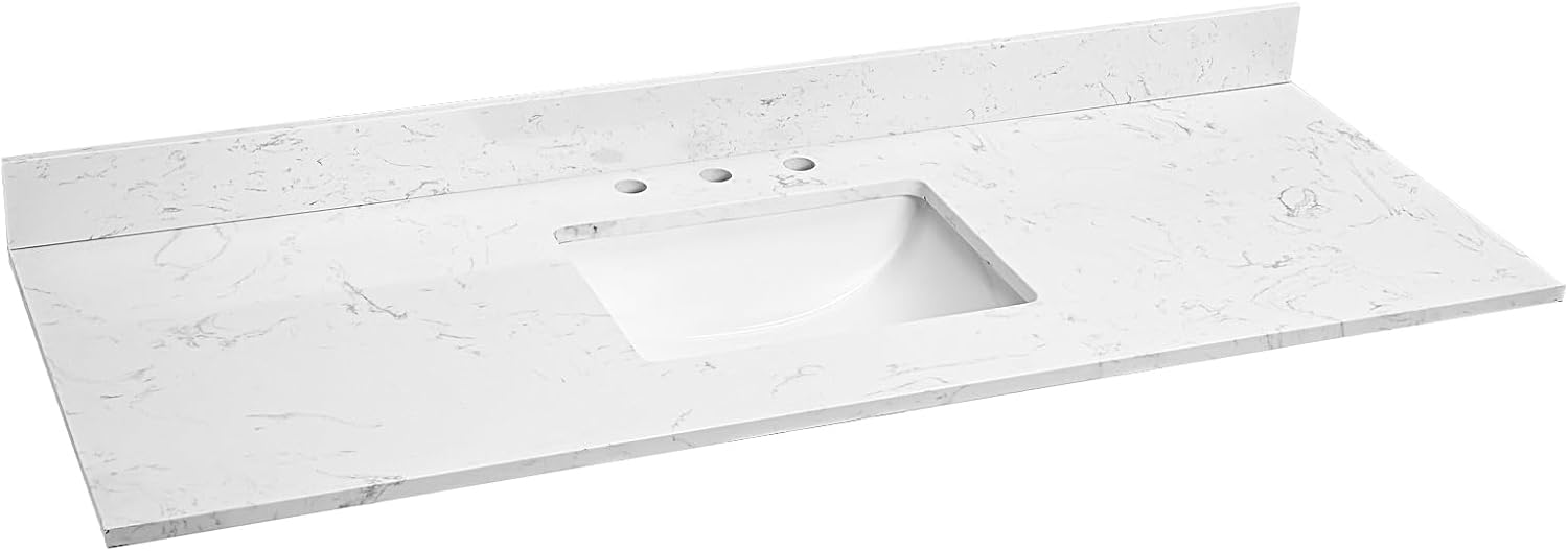 60"x22" Bathroom Vanity Top Engineered Stone Vanity Top Single Bowl Sink - $340
