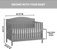 Oxford Baby North Bay 4-in-1 Convertible Baby Crib, Dove Gray - $130