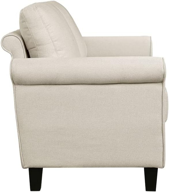 Lexicon Kenmare Fabric Upholstered Love Seat with roll arms in Beige Color - $290