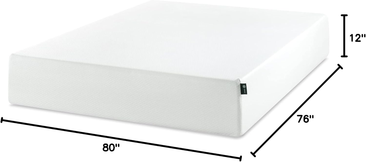 ZINUS 12 Inch Green Tea Memory Foam Mattress [New Version], King - $230