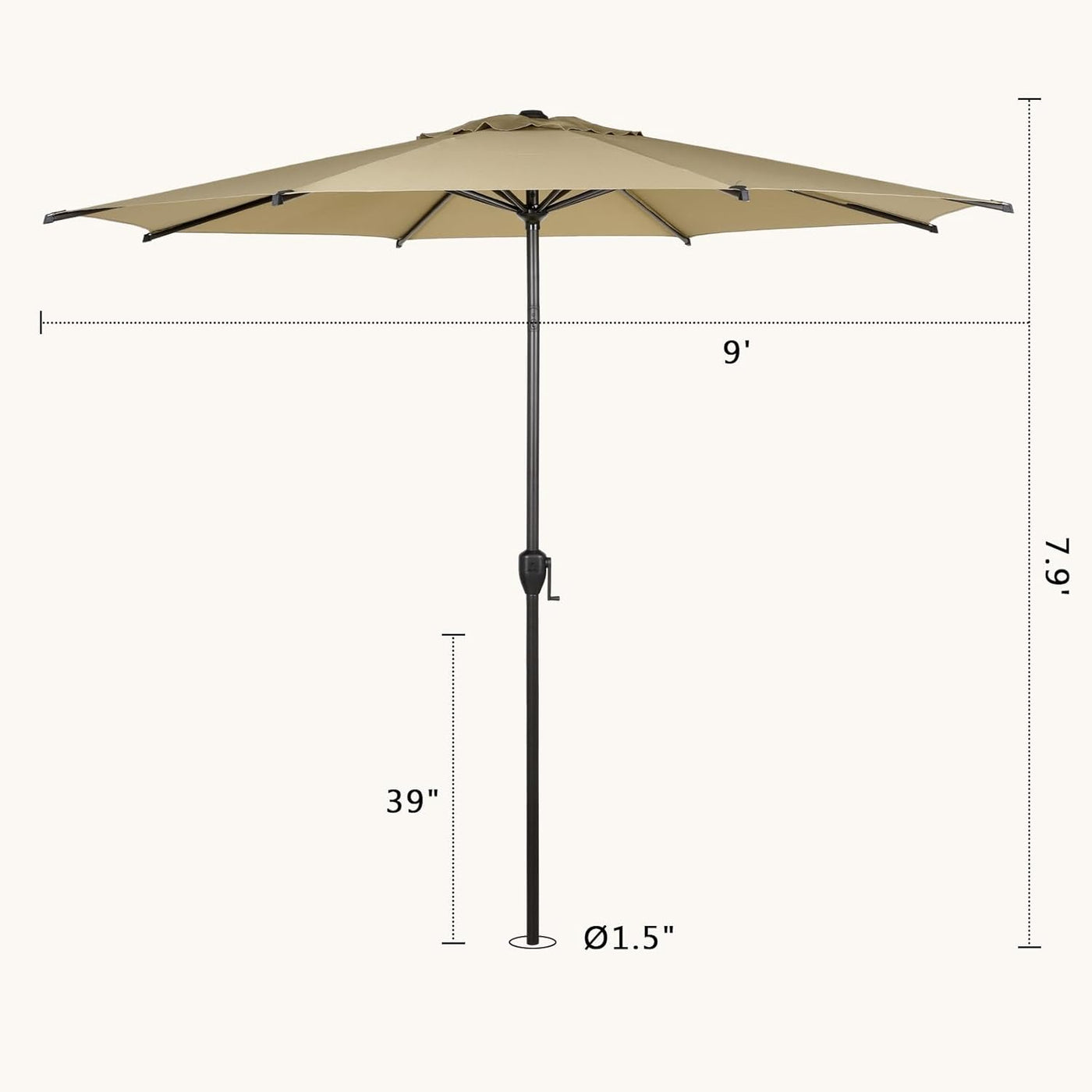 Abba Patio 9FT Lyon Outdoor Patio Umbrella Outdoor Table Umbrella - $30