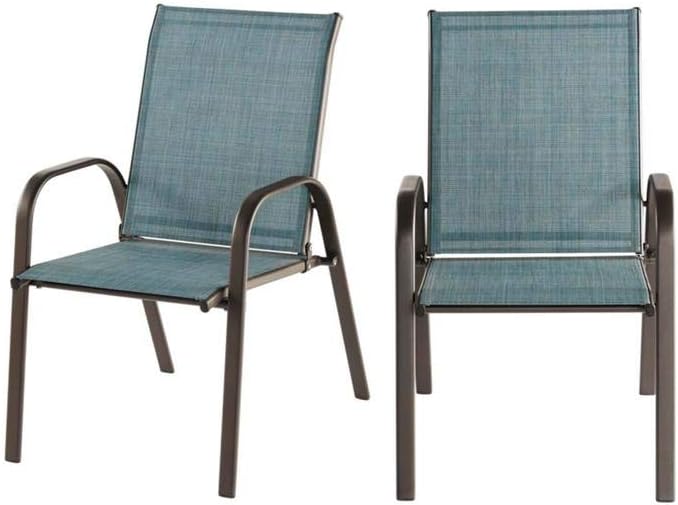 Stack Sling Balcony Height Outdoor Patio Dining Chair in Conley Denim Blue, 2pk - $65