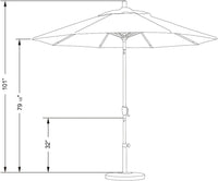 California Umbrella GSPT908302-F25 9' Round Aluminum Market, Crank Lift - $65