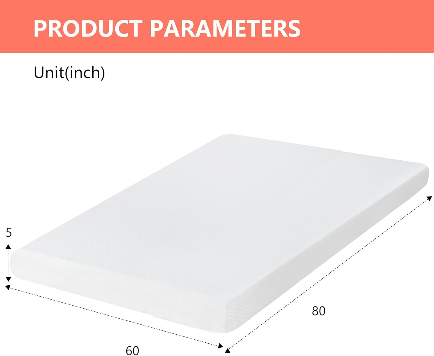 FDW 5 Inch Gel Memory Foam Mattress Medium-Firm Mattress, Queen - $50