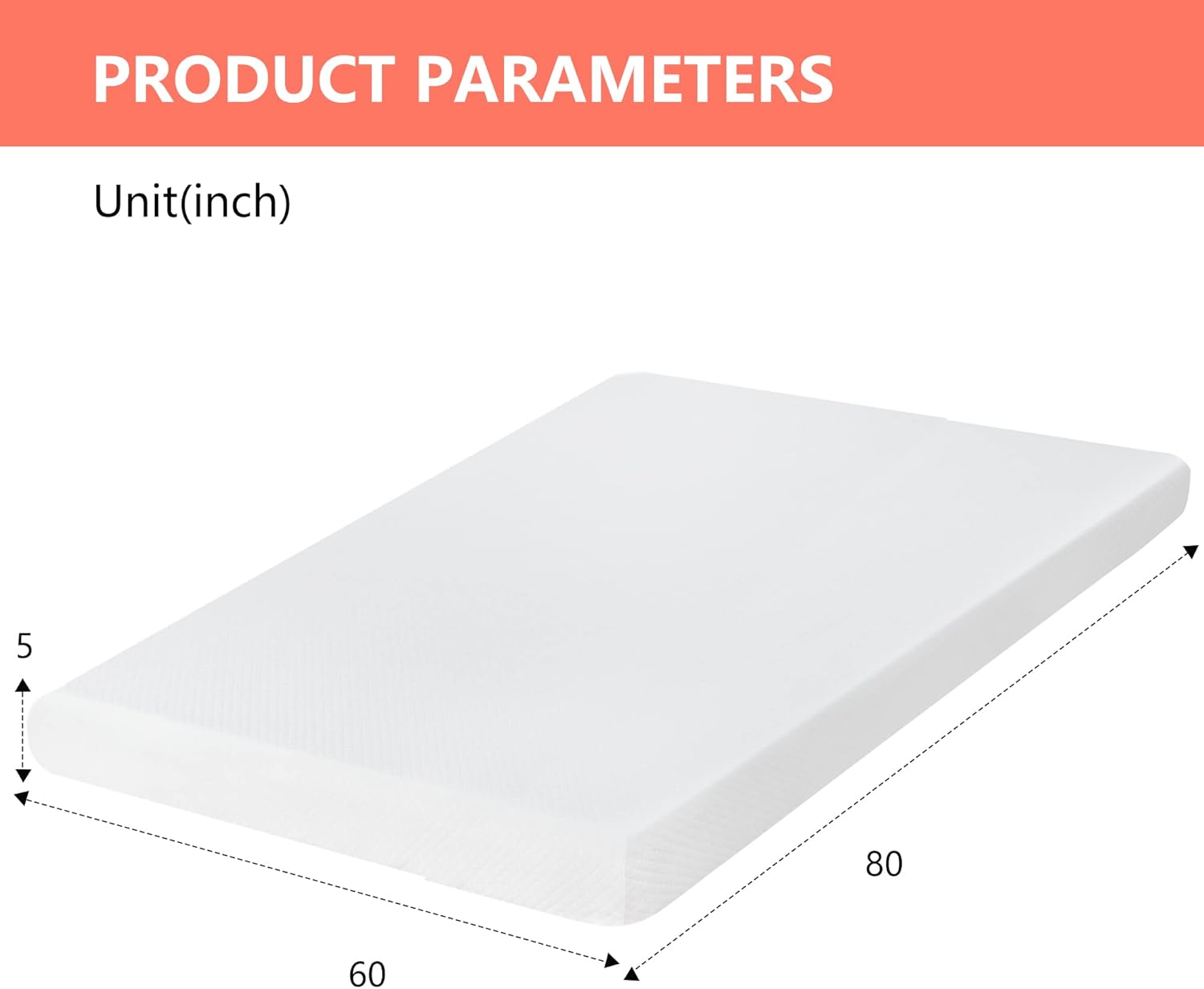 FDW 5 Inch Gel Memory Foam Mattress Medium-Firm Mattress, Queen - $50