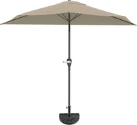 Pure Garden Half Patio Umbrella - 9 ft Patio Umbrella with Easy Crank (Tan) - $30